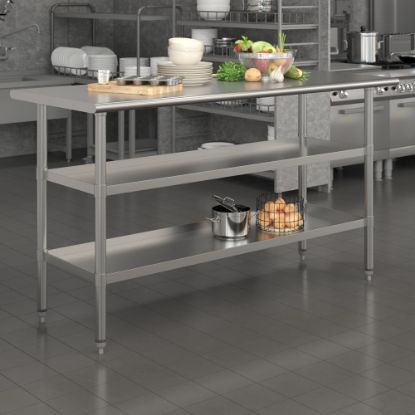 Picture of Flash Furniture Stainless Steel Work Table, 34-1/2inH x 60inW x 24inD, Silver