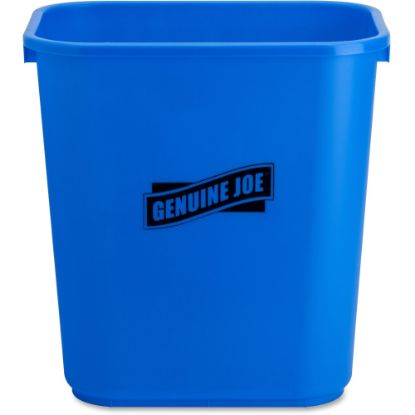 Picture of Genuine Joe Recycle Wastebasket, 15inH x 14 1/2inW x 10 1/2inD, 7.13-Gallon Capacity, Blue