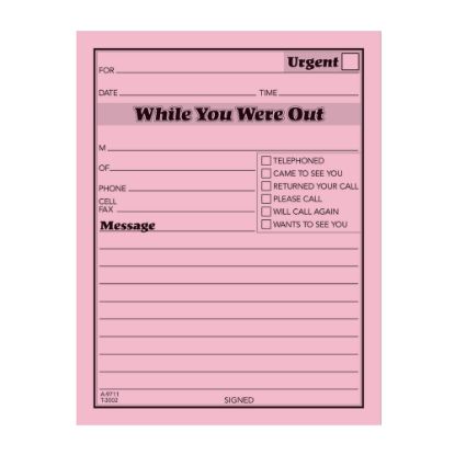 Picture of Adams "While You Were Out" Message Pads, 4 1/4in x 5 1/2in, 50 Sheets, Pink, Pack Of 12