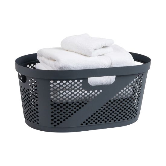 Picture of Mind Reader 40L Laundry Basket Clothes Hamper, 23inL x 14.5inW x 10.5inH, Grey