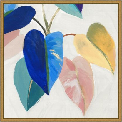 Picture of Amanti Art Bright Mood I Leaves by Isabelle Z Framed Canvas Wall Art Print, 16inH x 16inW, Gold