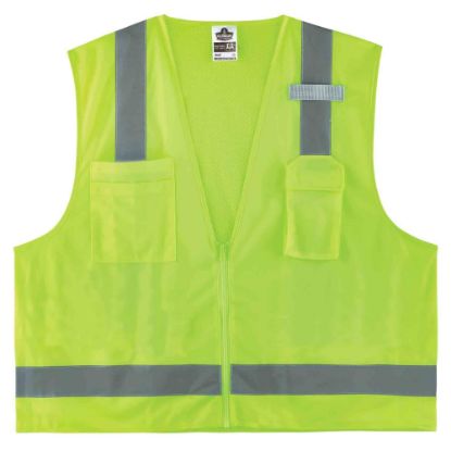 Picture of Ergodyne GloWear Safety Vest, Economy Surveyors 8249Z, Type R Class 2, 4X/5X, Lime