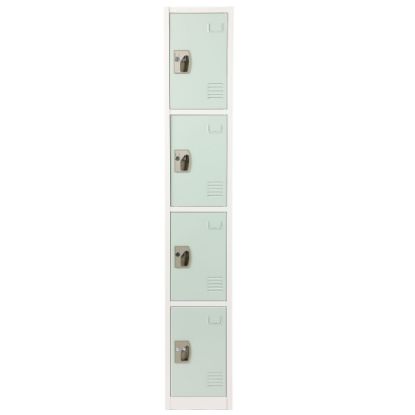 Picture of Alpine AdirOffice 4-Tier Steel Locker, 72inH x 12inW x 12inD, Misty Green