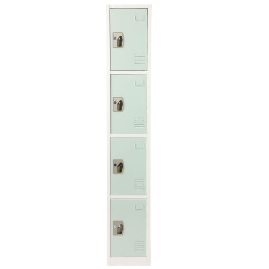 Picture of Alpine AdirOffice 4-Tier Steel Locker, 72inH x 12inW x 12inD, Misty Green