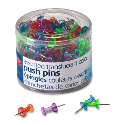 Picture of OIC Translucent Pushpins, Assorted Colors, Pack Of 200