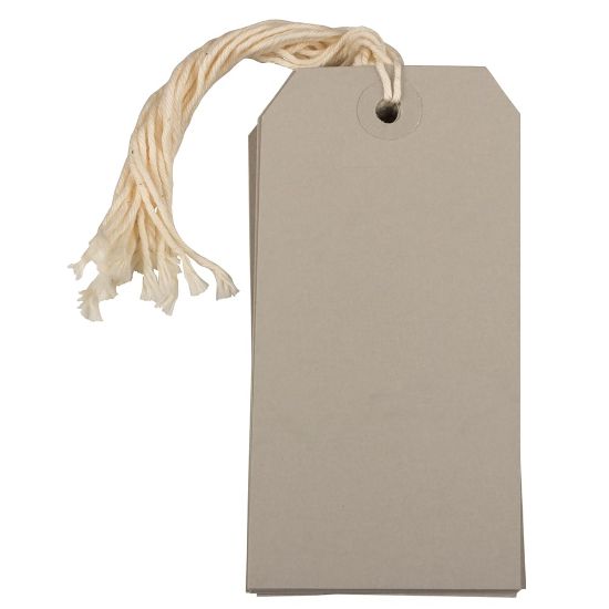 Picture of JAM Paper Gift Tags, 4 3/4in x 2 3/8in, Gray, Pack Of 10