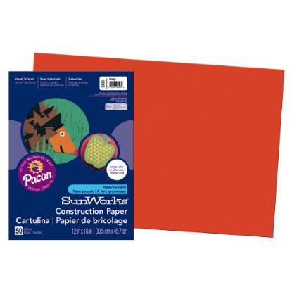 Picture of Prang Construction Paper, 12in x 18in, Orange, Pack Of 50