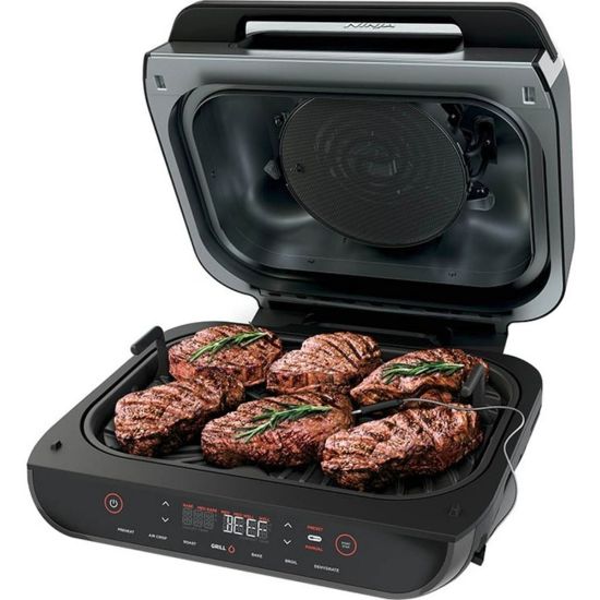 Picture of Ninja Foodi Smart XL Indoor Grill - 1760 W - Electric - Indoor - Black, Silver, Stainless Steel