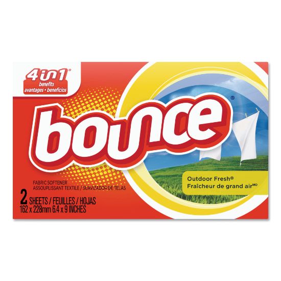 Picture of Bounce Fabric Softener Sheets, Outdoor Fresh Scent, 2 Sheets Per Box, Pack Of 156 Boxes