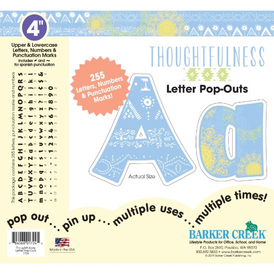 Picture of Barker Creek Letter Pop-Outs, 4in, Thoughtfulness, Pack Of 255 Pop-Outs