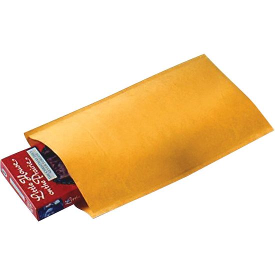 Picture of Sealed Air Jiffylite Bulk-packed Cushioned Mailers - Padded - #000 - 4in Width x 8in Length - Self-sealing - Satin, Kraft - 250 / Carton - Gold