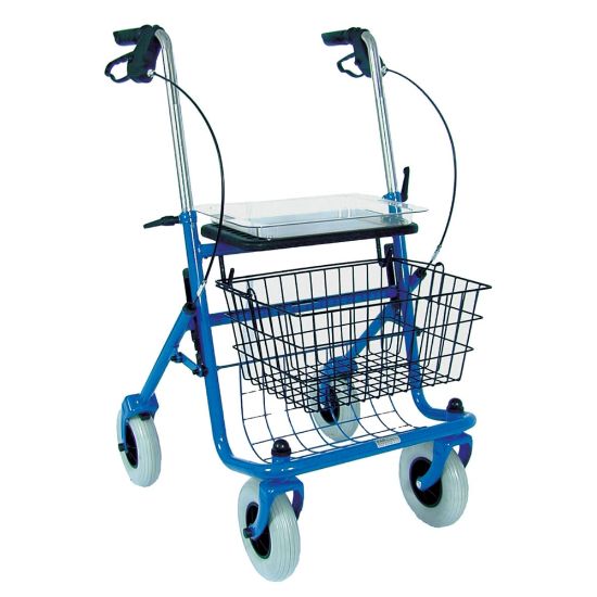 Picture of DMI Classic Adjustable Steel Folding Rollator Walker, 38inH x 23inW x 29 1/2inD, Blue