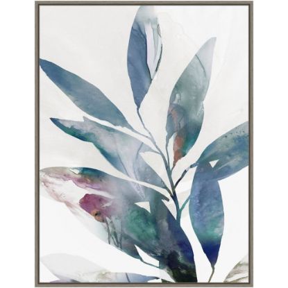 Picture of Amanti Art Indigo Sprig II (Leaves) by Isabelle Z Framed Canvas Wall Art Print, 23in x 30in, Graywash