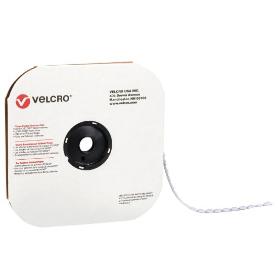 Picture of VELCRO Brand Tape, Hook Dots, 0.38in", White, Case Of 1,800