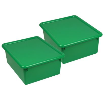 Picture of Romanoff Stowaway Letter Boxes With Lids, 5-1/4inH x 10-1/2inW x 13-1/4inD, Green, Pack Of 2 Boxes