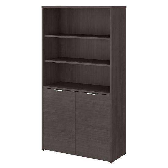 Picture of Bush Business Furniture Jamestown 67inH 5-Shelf Bookcase With Doors, Storm Gray, Standard Delivery