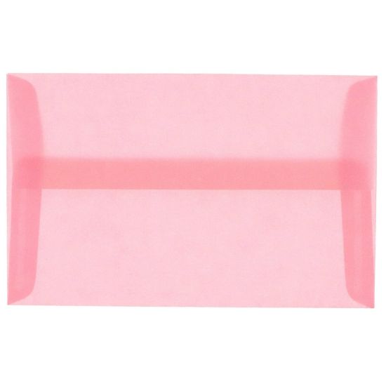 Picture of JAM Paper Translucent Envelopes, #4 Bar (A1), Gummed Seal, Blush Pink, Pack Of 25