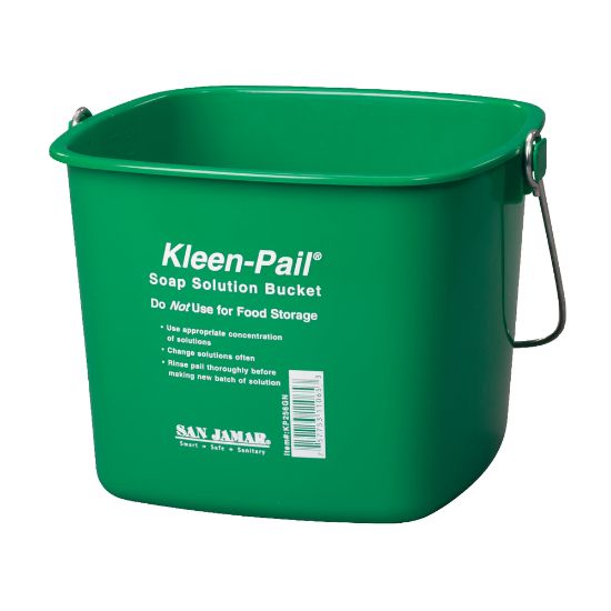 Picture of San Jamar Kleen Pail Plastic Buckets, 6 Qt, Green, Pack Of 12