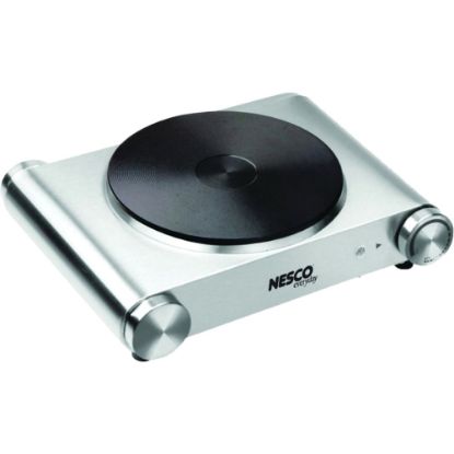 Picture of Nesco Single-Burner Electric Cast Iron Hot Plate, 3-1/2inH x 9-3/4inW x 11-3/4inD, Silver