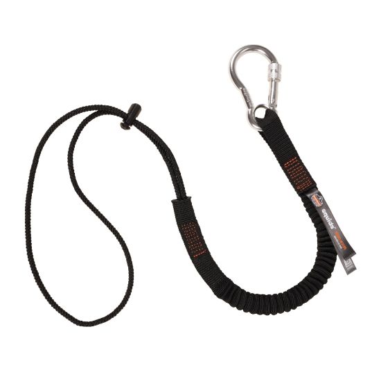 Picture of Ergodyne Squids 3105 Economy Single-Carabiner Tool Lanyard, 32in, Black