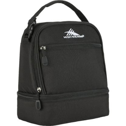 Picture of High Sierra Stacked Compartment Lunch Box, 9-7/16in x 8-1/8in x 5-5/16in, Black