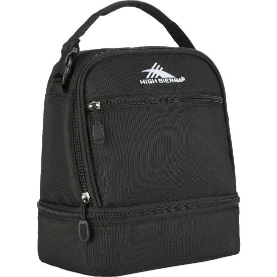 Picture of High Sierra Stacked Compartment Lunch Box, 9-7/16in x 8-1/8in x 5-5/16in, Black