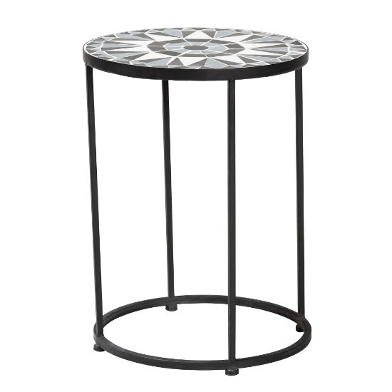 Picture of Baxton Studio Kaden Modern And Contemporary Outdoor Side Table, 19-1/8inH x 14inW x 14inD, Black/Multicolor