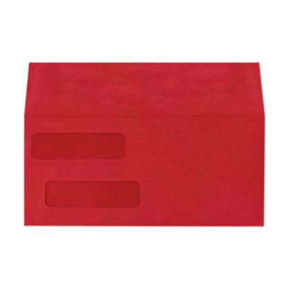 Picture of LUX #10 Invoice Envelopes, Double-Window, Peel & Press Closure, Ruby Red, Pack Of 50