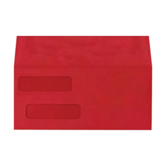 Picture of LUX #10 Invoice Envelopes, Double-Window, Peel & Press Closure, Ruby Red, Pack Of 50