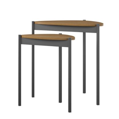 Picture of Ameriwood Home Novogratz Tallulah Nesting Tables, 24inH x 23-13/16inW x 15-3/4inD, Gray/Walnut, Set Of 2 Tables