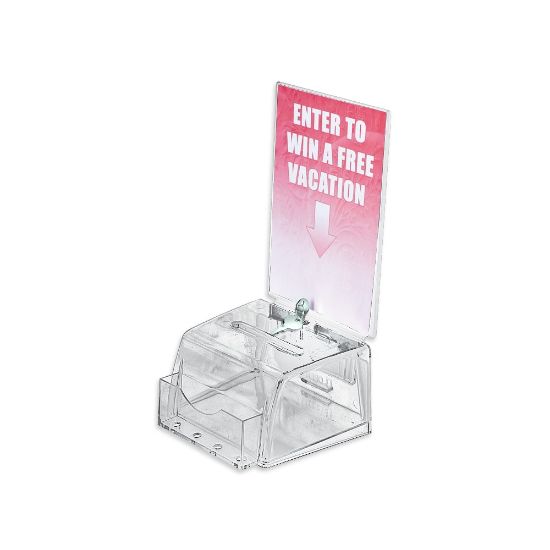 Picture of Azar Displays Plastic Suggestion Box, With Lock, Molded, Small, 3 1/2inH x 5 1/2inW x 5inD, Clear