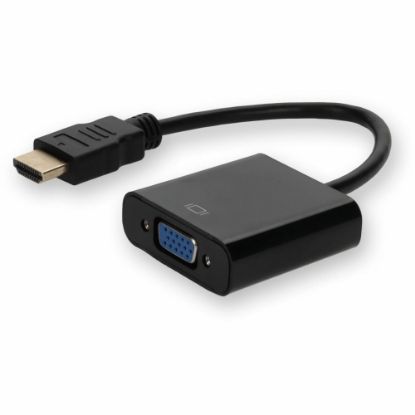 Picture of AddOn HDMI 1.3 Male to VGA Female Black Adapter Which Includes 3.5mm Audio and Micro USB Ports For Resolution Up to 1920x1200 (WUXGA) - 100% compatible and guaranteed to work