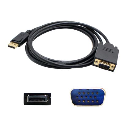 Picture of AddOn 6ft DisplayPort 1.2 Male to VGA Male Black Cable For Resolution Up to 1920x1200 (WUXGA) - 100% compatible and guaranteed to work