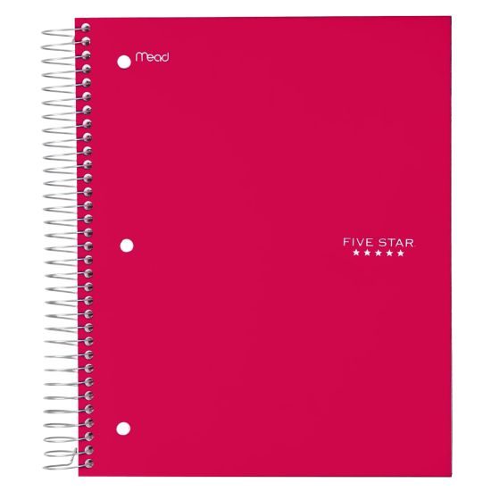 Picture of Five Star Trend Notebook, 8 Pockets, 8in x 10 1/2in, 5 Subjects, Wide Ruled, 200 Sheets, Assorted Colors (No Color Choice)