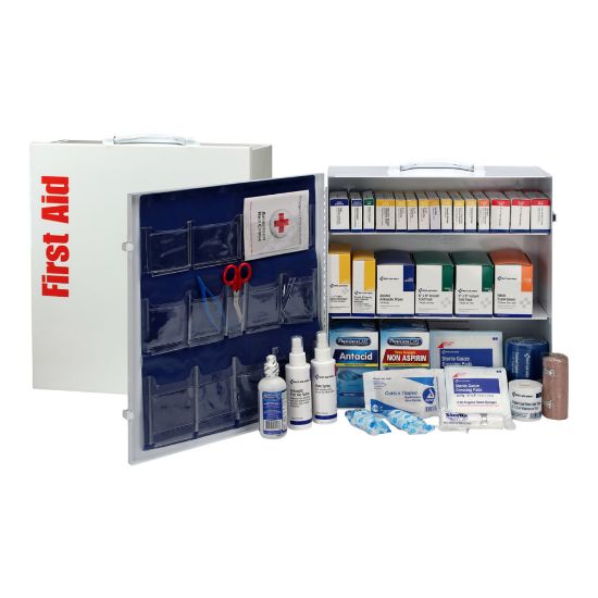 Picture of First Aid Only 3-Shelf First Aid Station With Medications, White, 676 Pieces