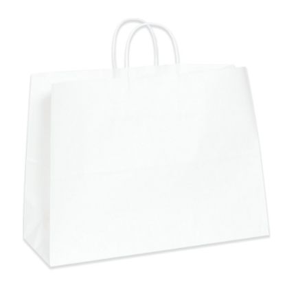 Picture of Partners Brand Paper Shopping Bags, 16inW x 6inD x 12inH, White, Case Of 250