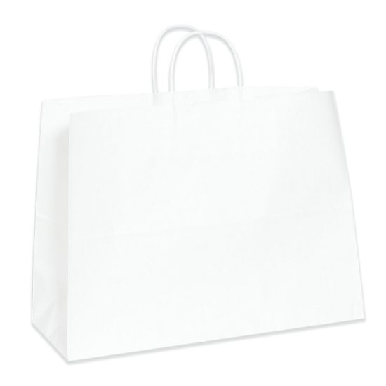 Picture of Partners Brand Paper Shopping Bags, 16inW x 6inD x 12inH, White, Case Of 250