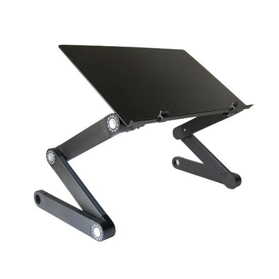 Picture of Uncaged Ergonomics WorkEZ Professional Adjustable Height Tilt Ergonomic Aluminum Laptop Stand Lap Desk - An incredible ergonomic laptop stand that cools laptops and makes computing more comfortable everywhere - at a desk, in bed, on the couch.