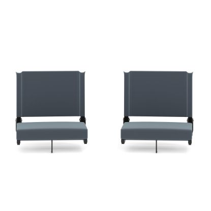 Picture of Flash Furniture Grandstand Comfort Seats, Dark Blue/Black, Set Of 2 Seats