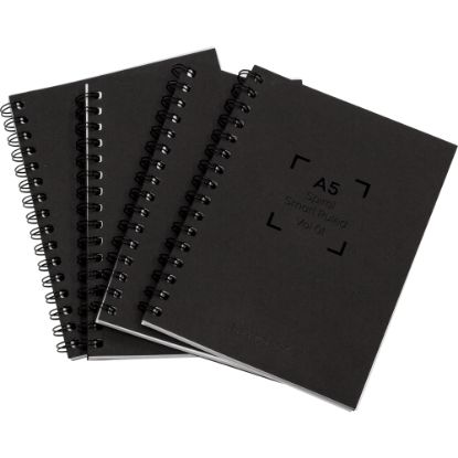 Picture of Livescribe A5 Notebooks, 5-7/8in x 8-1/4in, 1 Subject, College Ruled, 80 Sheets, Black, Set Of 4 Notebooks