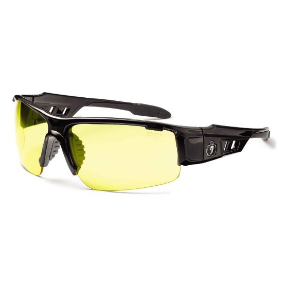 Picture of Ergodyne Skullerz Safety Glasses, Dagr, Black Frame, Yellow Lens