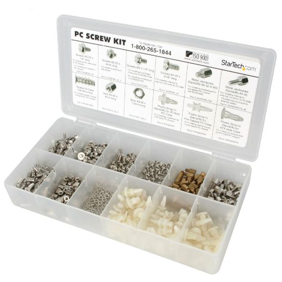 Picture of StarTech.com Deluxe Assortment PC Screw Kit - Screw Nuts and Standoffs - Screw kit - PCSCREWKIT - Screw kit