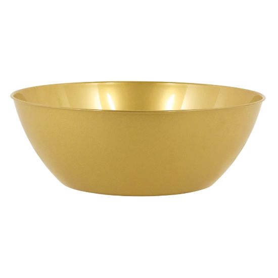 Picture of Amscan 10-Quart Plastic Bowls, 5in x 14-1/2in, Gold, Set Of 3 Bowls