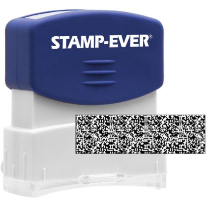 Picture of Stamp-Ever Pre-inked Security Block Stamp - 1.69in Impression Width x 0.56in Impression Length - 50000 Impression(s) - Blue - 1 Each