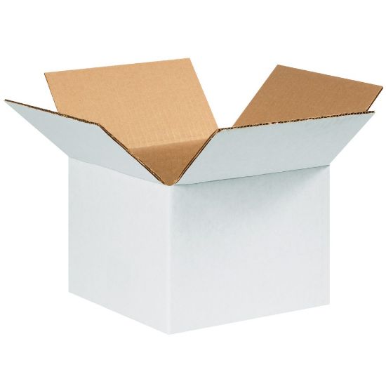 Picture of Partners Brand White Corrugated Boxes, 8in x 8in x 6in, Pack Of 25