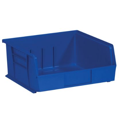 Picture of Partners Brand Plastic Stack & Hang Bin Storage Boxes, Small Size, 5in x 11in x 10 7/8in, Blue, Case Of 6