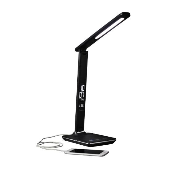 Picture of OttLite Wellness Series Renew LED Desk Lamp, Adjustable Height, 14-3/4inH, Black