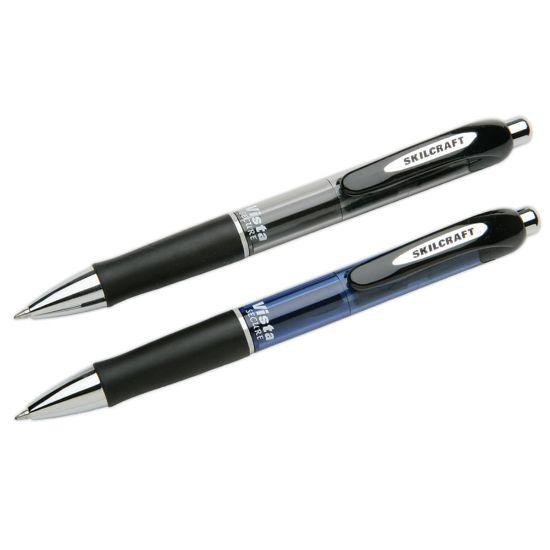 Picture of SKILCRAFT Vista Retractable Security Gel Pen, Fine Point, Black Barrel, Black Ink, Pack Of 3 (AbilityOne 7520-01-574-5970)