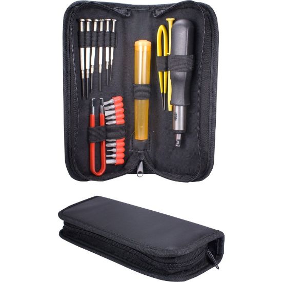 Picture of QVS 23pcs Computer Maintenance Tool Kit with Precision Screwdrivers - Tool kit - black