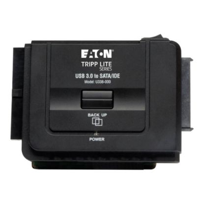 Picture of Eaton Tripp Lite Series USB 3.0 SuperSpeed to Serial ATA SATA and IDE Adapter for 2.5in and 3.5 inch Hard Drives - Storage controller - SATA 6Gb/s - USB 3.0 - black - for P/N: U360-004-R, U360-412